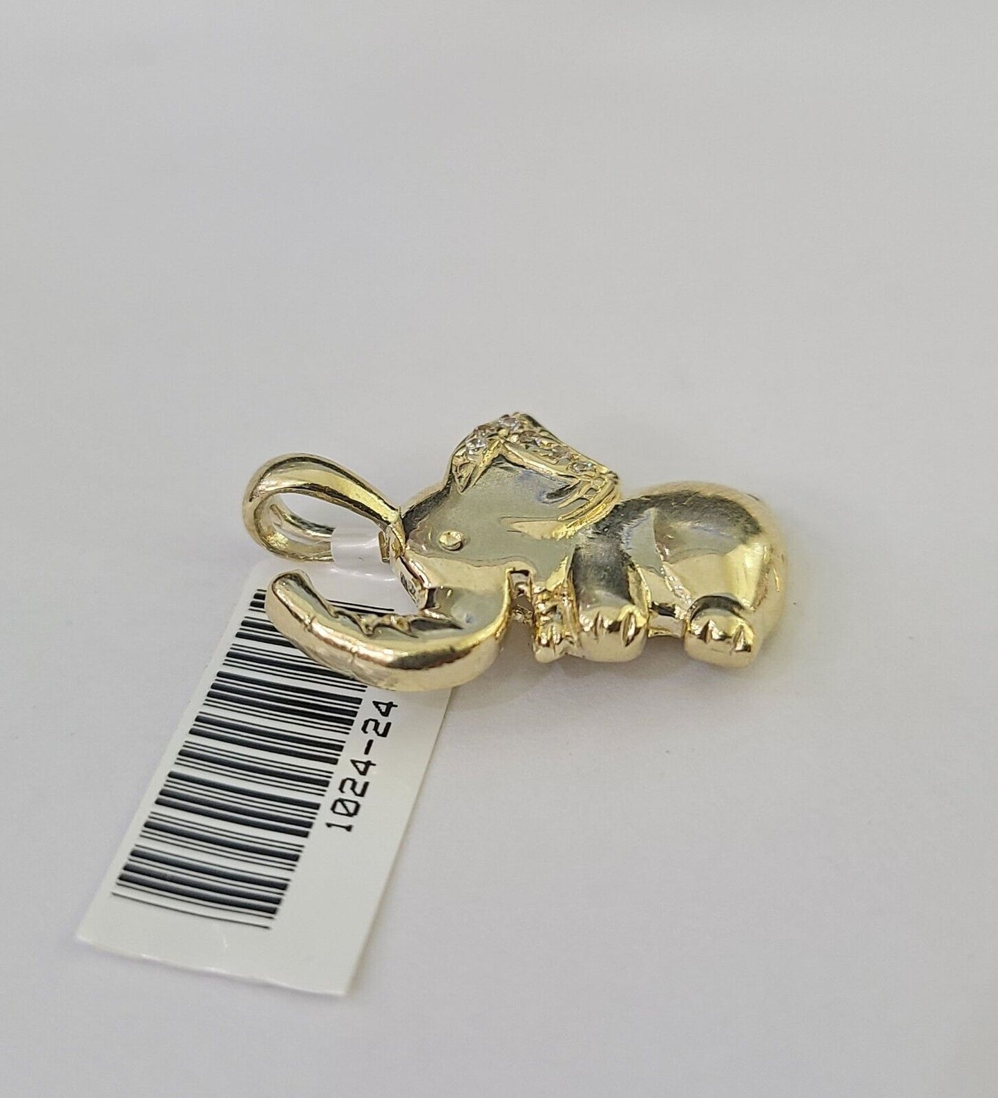 10K Real Yellow Gold Elephant Charm Pendant Gold 10kt Genuine