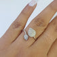 REAL 10k White Gold Diamond Ring Leaf Shaped Casual Engagement Ring Genuine