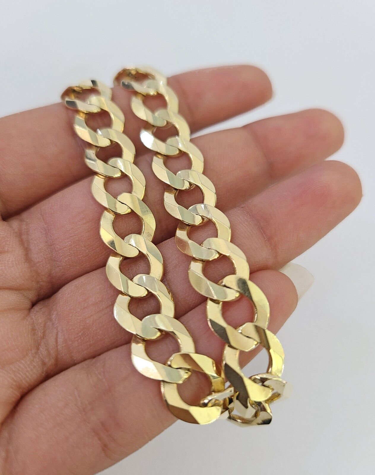 10k Solid Cuban Curb Link Bracelet Gold 9.5mm 8 Inches Real Yellow Gold