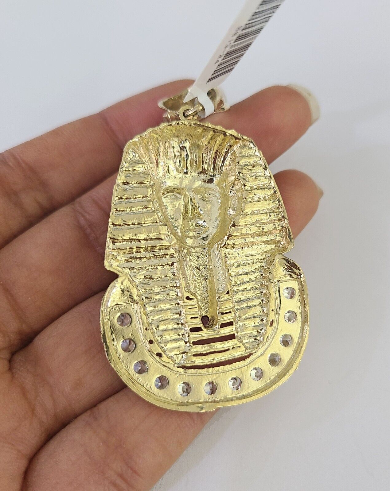 Real 10k Rope Chain Pharaoh Charm Set 8mm 20"-30" Inch Necklace Yellow Gold