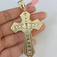 Real 14k Rope Chain Jesus Cross Charm Set 6mm 18"-28" Necklace Yellow Gold