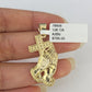 10K Gold Miami Cuban Chain Praying Hands Charm 18"-30" 3mm REAL Pendant