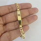 REAL 10K Gold ID Bracelet Kids Baby Diamond Cuts Cuban Curb Link