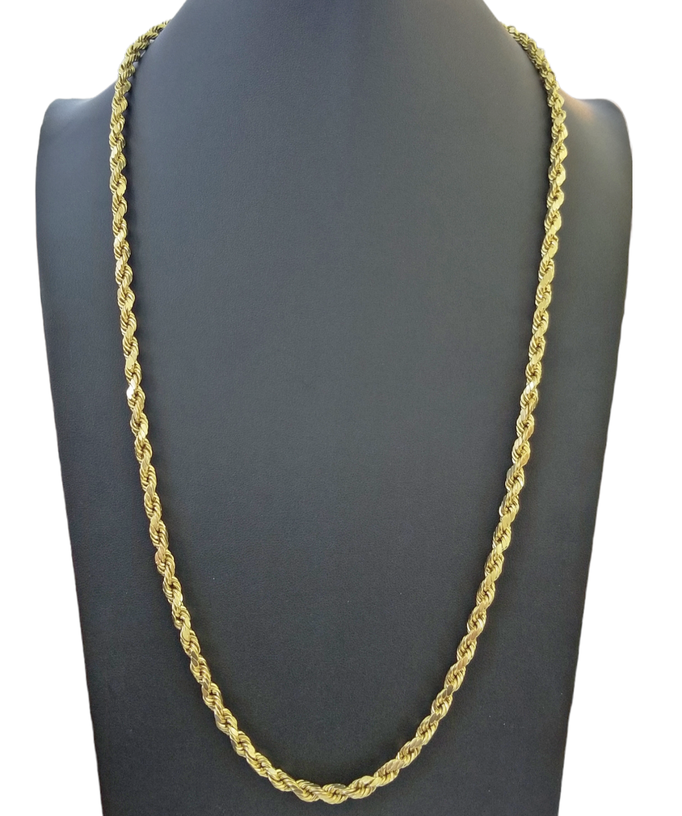 Real 10k Gold Rope Chain Necklace 18"-30" Inch 3mm-10mm Men & Women DISCOUNT