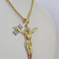 Real 10k Miami Cuban Chain Jesus Charm 4mm Yellow Gold Necklace Pendant 18"-26"