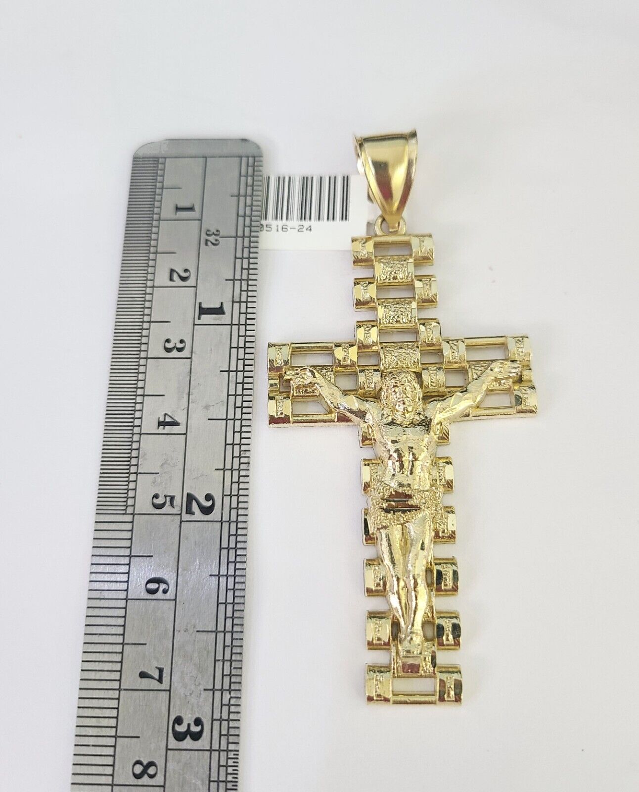 10K Franco Chain Jesus Crucifix Cross Pendant Charm Necklace 20"-28" 4mm Gold