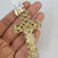 10k Solid Rope Chain Jesus Cross Charm Set 4mm 20"-28" Necklace Gold Yellow