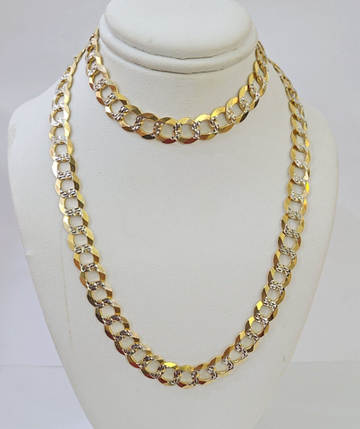 14k Yellow Gold chain Solid Necklace Cuban Curb Link REAL 8mm 20" - 30 Inch Mens