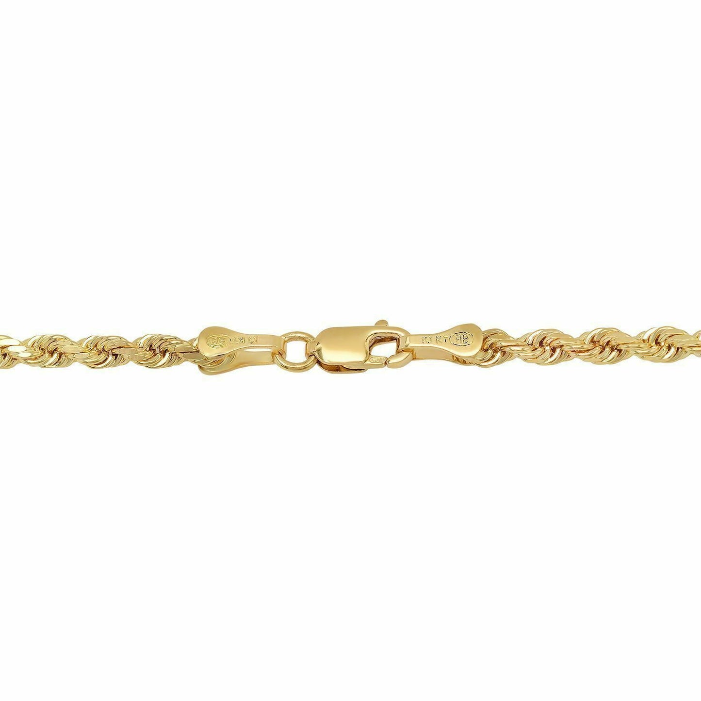 Solid 10k Yellow Gold Rope Chain 1mm-10mm Diamond Cut 16"-30"