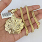 10K Franco Chain Weed Leaf Pendant Charm Necklace 20"-28" 4mm Gold SET Yellow