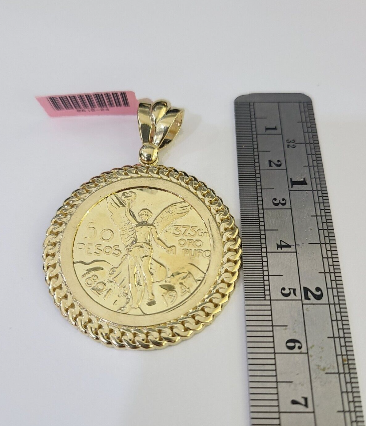 14k Centenario Charm Yellow Gold 50 Pesos 1947 Mexico Mexican Pendant Real 14kt