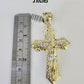 10k Jesus Cross Charm Pendant Yellow Gold Men Women 4" 3" 2"