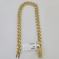 Real 10k Gold Monaco link Bracelet 7mm 7" 8" 10kt Men Women Box Clasp Genuine