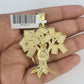 10K Franco Chain Money Tree Pendant Charm Necklace 20"-28" 4mm Yellow Gold SET