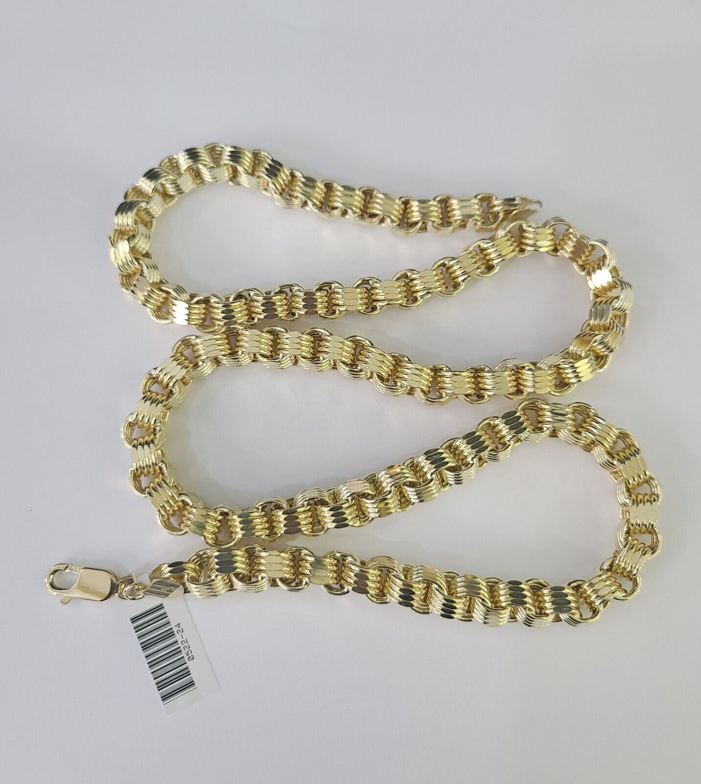 REAL 10k Gold Byzantine Chain Necklace Lobster Clasp 8mm 20" 22" 24" 26" 28" 30"