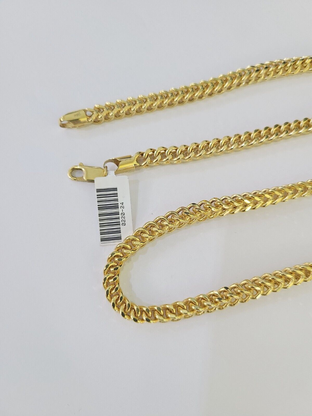 Real 10k Franco Chain Yellow gold 5mm 24inch Necklace lobster lock 10kt