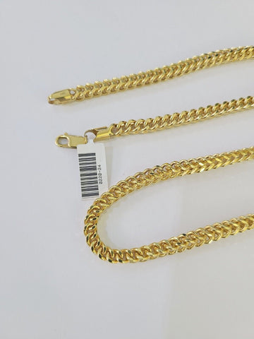 Real 10k Franco Chain Yellow gold 5mm 24inch Necklace lobster lock 10kt