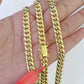 10k Yellow Gold 7mm Miami Cuban Link Chain Necklace 20-24 Inches Real