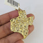 Real 10k Rope Chain Texas Map Charm Set 7mm 20"-28" Inch Necklace Gold