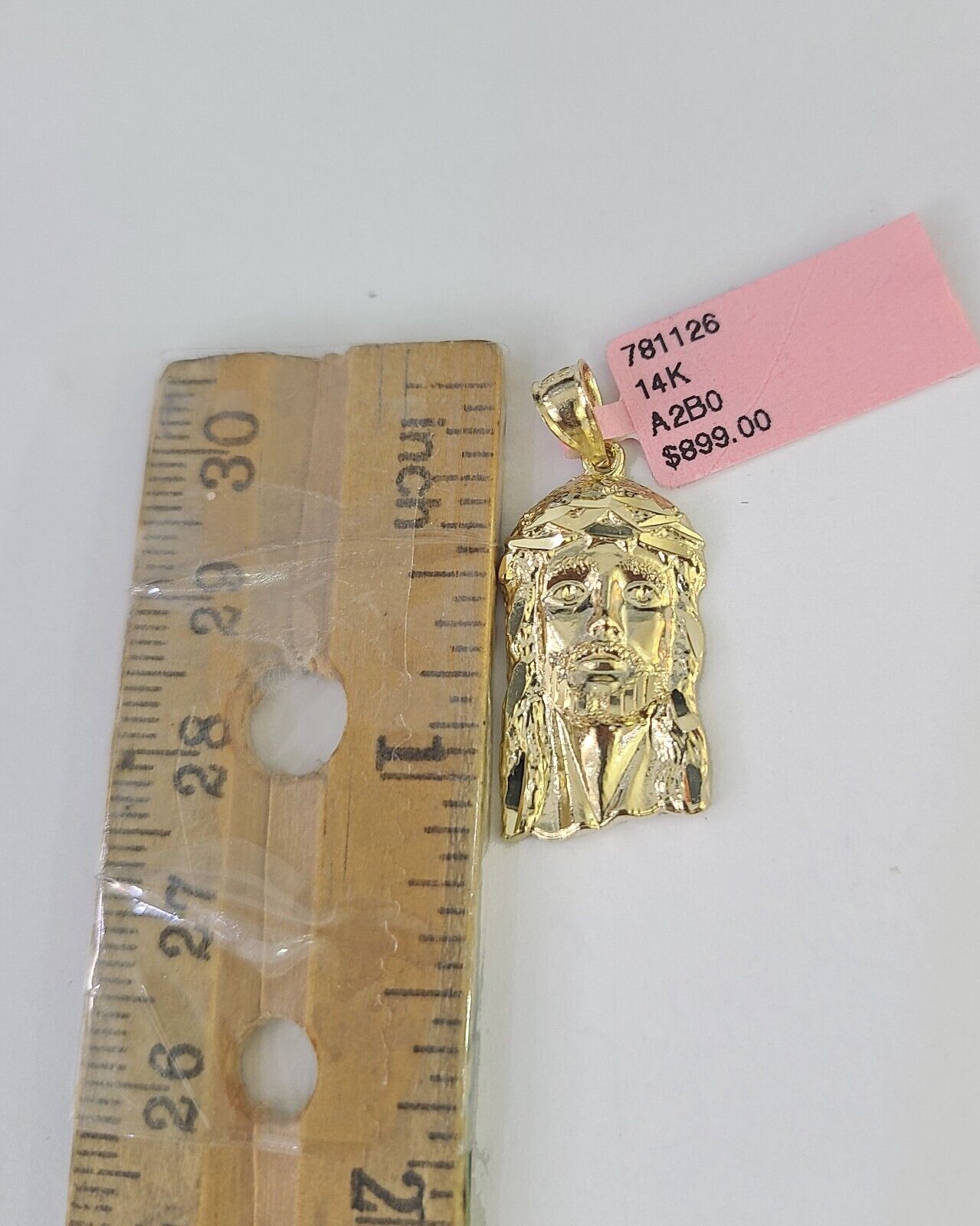 Real 14k Chain Jesus Head Charm Set Miami Cuban Link 4mm Necklace Pendant