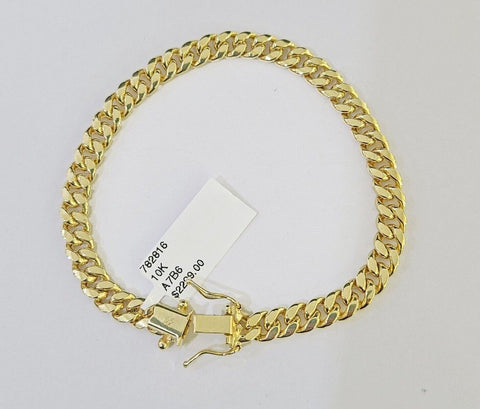Real 10k Gold Miami Cuban link Bracelet 6mm 7" - 9 Inch 10kt  Men Women DISCOUNT