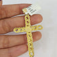 10K Franco Chain Jesus Cross Pendant Charm Necklace 20"-26" 3mm Gold Yellow SET