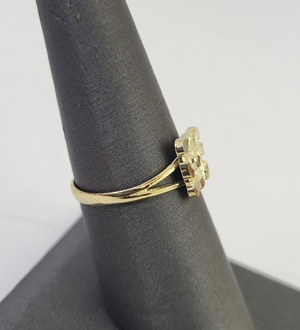 Real 10k Nugget Ring Band Wedding Engagement Women Yellow Gold