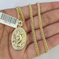 10K Gold Miami Cuban Chain Jesus Head 18"-28" 3mm Pendant Necklace SET Charm