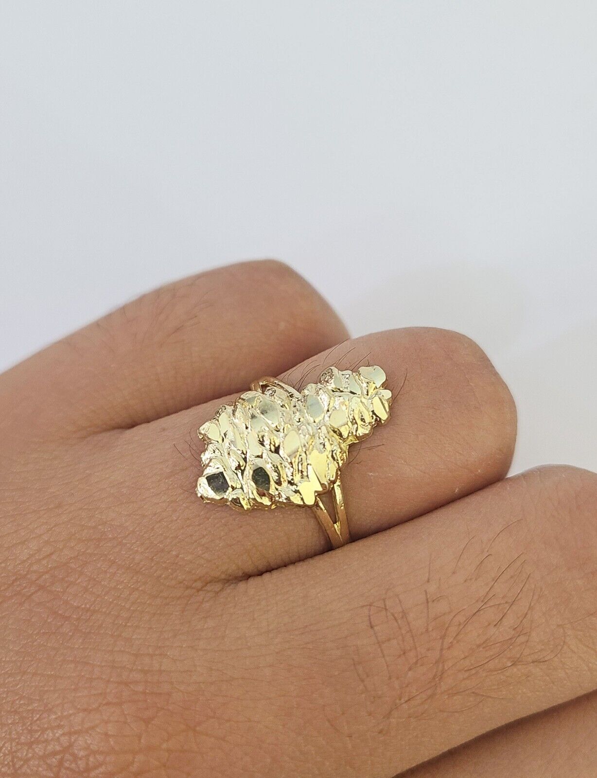 Real 10k Nugget Ring Yellow Gold Casual Ring 10kt Genuine