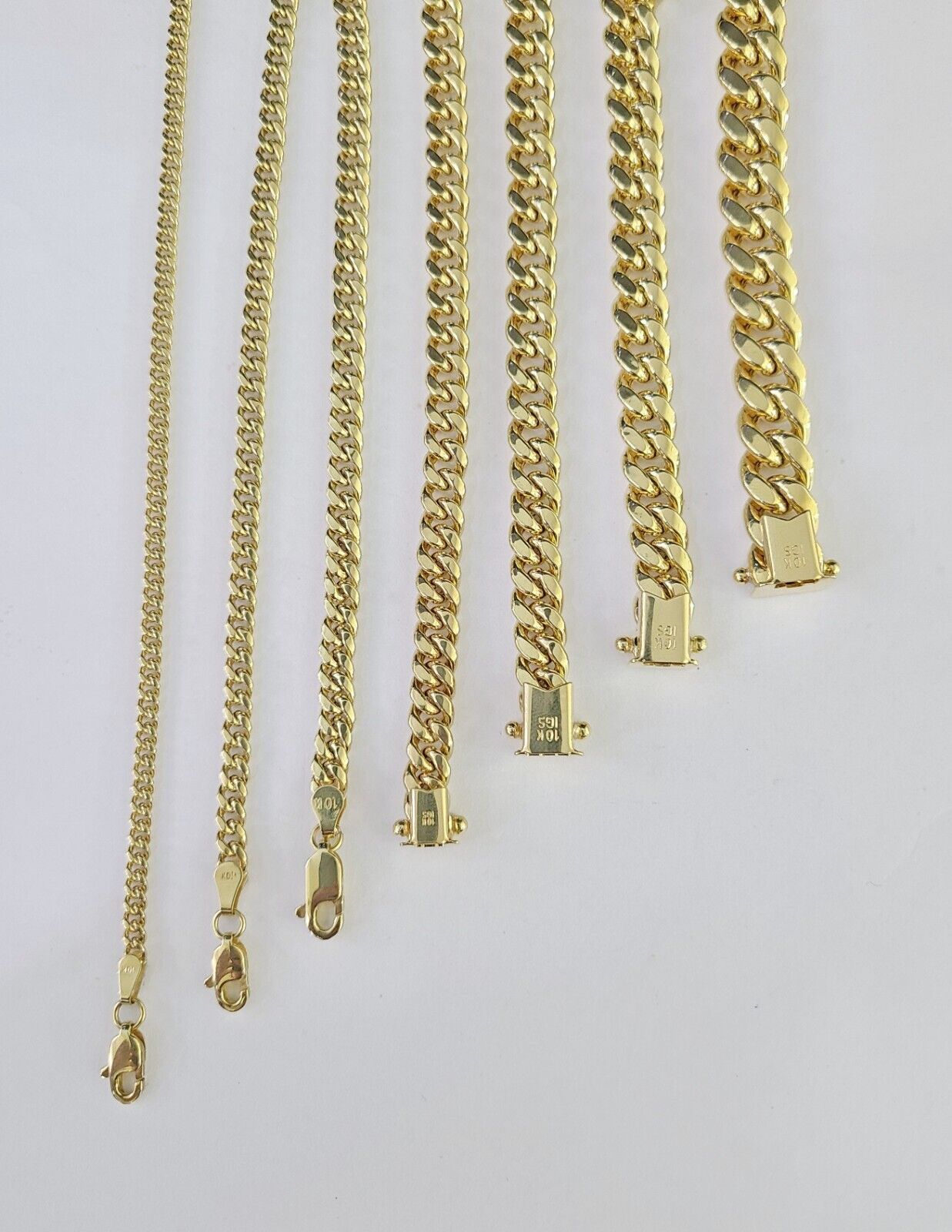 10k Gold Miami Cuban Link Chain Necklace 3mm-10mm 20-30 Inches 10kt Real Yellow