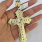 14k Jesus Cross Charm Pendant Yellow Gold Men Women 4" 3" 2"