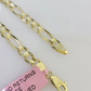 Real 14k Yellow Gold Figaro link Bracelet 5mm 7.5" Inch Mens Womens Genuine