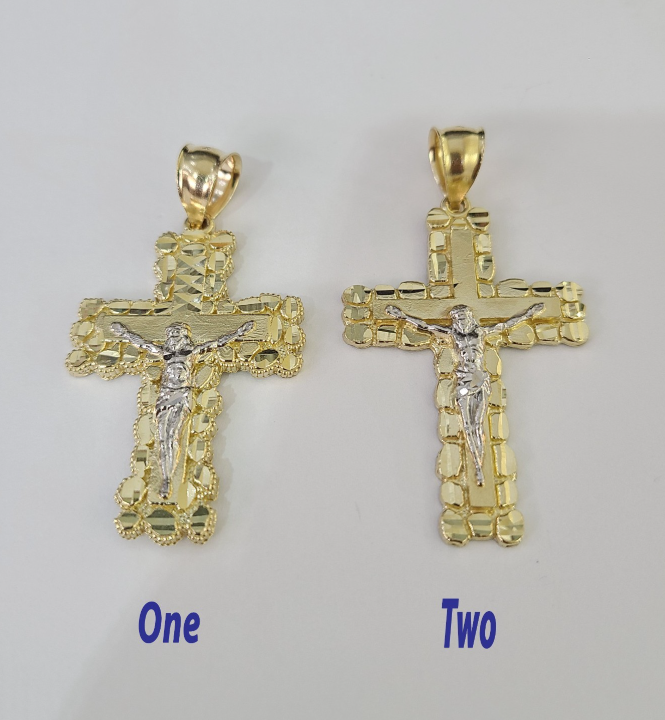 Real 10K Jesus Cross Pendant Crucifix Yellow Gold Charm Genuine 10kt