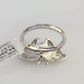 Real 10k Butterfly Diamond Ladies Ring Women Casual 10Kt White Gold