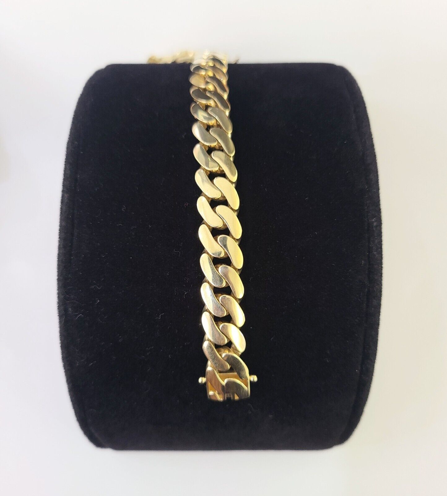 Real 10K Royal Monaco Bracelet Yellow Gold 8" Box Clasp 9mm Genuine