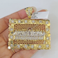 Real 10k Last Supper Pendant Charm Yellow Gold Mens Nugget 2" Diamond Cut