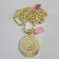 Real 14k Rope Chain Mayan Calendar Charm Yellow Gold Set 5mm 20"-30" Necklace