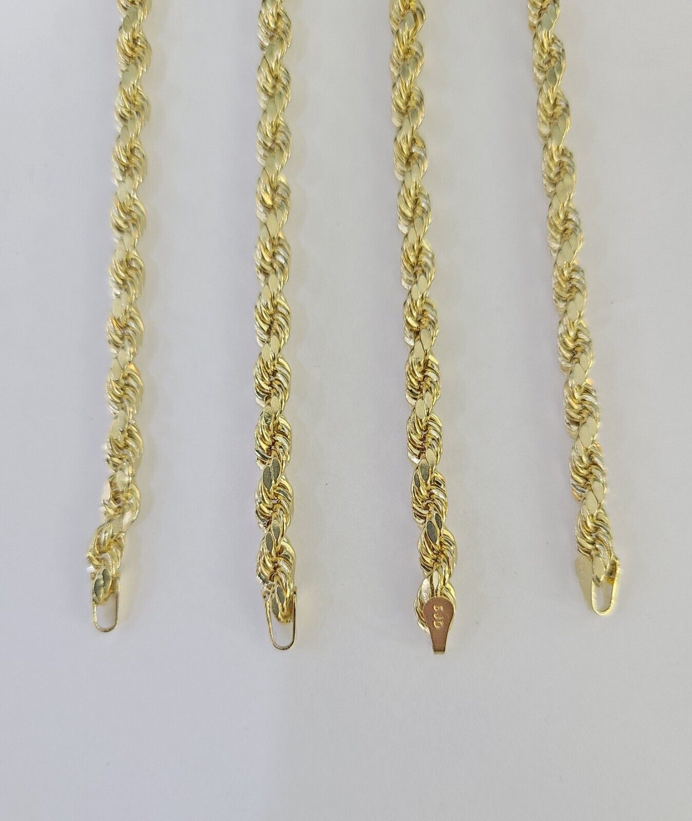 14k Real Rope Chain Necklace 4mm 18"-26" Inch Yellow Gold Men Women Genuine