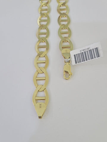 Real 10k Solid Mariner Anchor Link Chain Yellow Gold 11mm Necklace 22" Inch