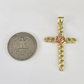 10k Jesus Cross Charm Miami Cuban Chain Pendant Set 5mm 18"28" Necklace Gold