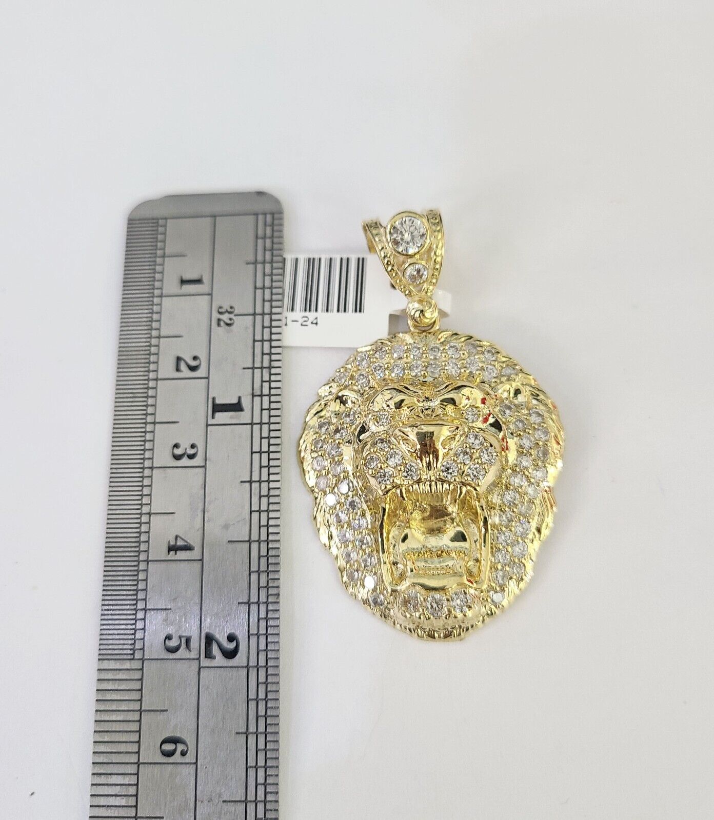 10K Franco Chain Roaring Lion Pendant Charm Necklace 20"-26" 3mm Gold Yellow SET