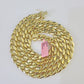 Real 14K Miami Cuban Link Chain Necklace Yellow Gold 24 inch 11mm Mens Hollow