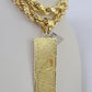 Real 10k Rope Chain 100 Money Dollar Charm Set 10mm 20"-30" Inch Necklace Gold
