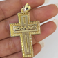 10k Real Last Supper Cross Charm Pendant Yellow Gold Men Women Diamond cuts 2"