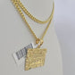 10K Gold Miami Cuban Chain Last Supper Charm 18"-30" 3mm REAL Pendant