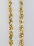 45671214K Yellow Gold 5mm Rope Chain 22" Diamond cut necklaceend Free Shipping13