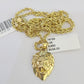 10k Solid Rope Chain 2mm Lion Pendant Charm Necklace SET 18-22" Ladies Yellow