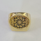 Real 10k Ring Crown Fancy Black Design Yellow Gold Men Casual 10kt