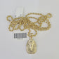 10k 2.5mm Rope Chain Pharaoh Pendant 18"-30" Yellow Gold Set Charm Necklace