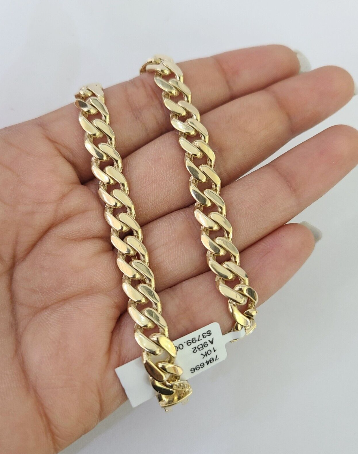 Real 10K Royal Monaco Bracelet Yellow Gold 7" Box Clasp 7mm Genuine Unisex